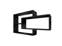 Coemo TRAUMMÖBEL Wandregal KARO Hängeregal Schwarz