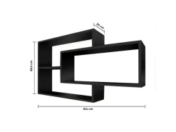 Coemo TRAUMMÖBEL Wandregal KARO Hängeregal Schwarz