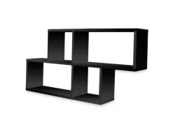 Coemo Wandregal Ernie Schwarz 100x20x53cm aus Holz Mit 4 Fächern