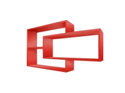 Coemo Wandregal KARO 104x20x59cm aus Holz in Rot Wandregal KARO 104x20x59cm aus Holz in Rot