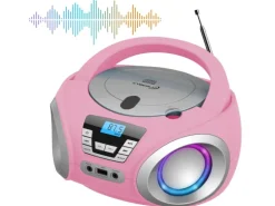 Cyberlux CL-910 CD-Player mit LED-Discolichter CD/MP3/USB Radio Pink