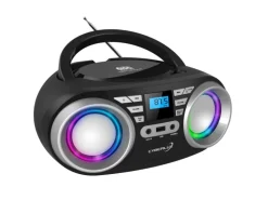 Cyberlux CL-800 CD-Player mit LED-Discolichter CD/MP3/USB Radio Schwarz/Silber