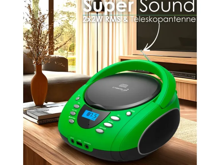 Cyberlux CL-700 CD-Player Tragbar CD/MP3/USB Radio Grün