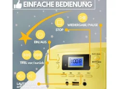 Cyberlux CL-950 Kinder CD-Player Tragbar CD/MP3/USB Radio Gelb