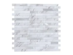 Dalsys Selbstklebende Fliesen 1m² 11 Stück Stein- Marmoroptik Weiß Silber