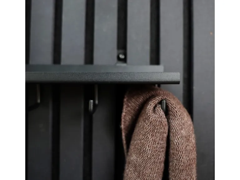 Denpanels Regal 5 Haken für Akustikpaneel inkl. Schrauben 30 cm x 7,2 cm Schwarz