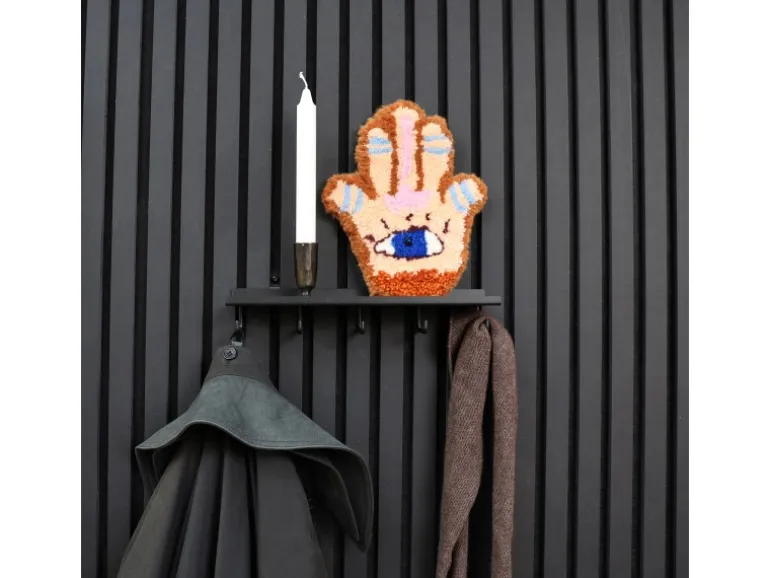 Denpanels Regal 5 Haken für Akustikpaneel inkl. Schrauben 30 cm x 7,2 cm Schwarz