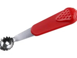 Der Fackelmann Erdbeer- und Tomatenstrunkentferner Rot-Silber