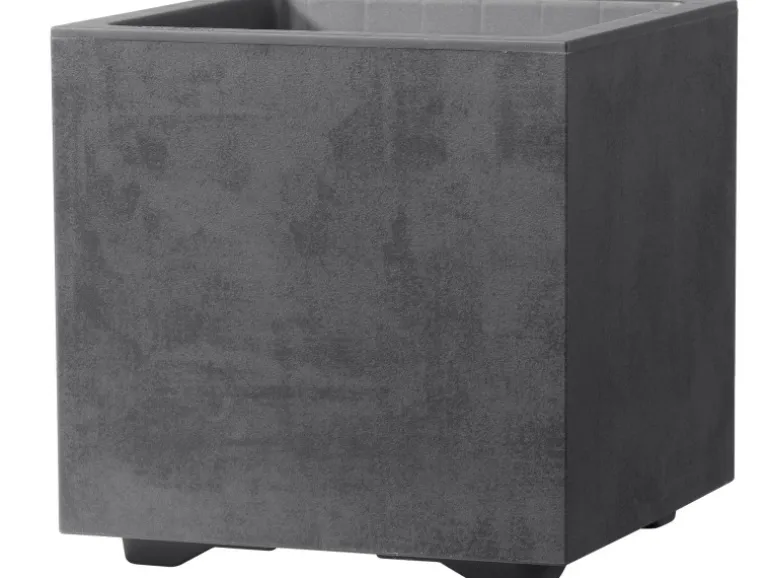 Deroma Pflanzkübel Cubo Millennium 25 cm x 25 cm x 25 cm Anthrazit