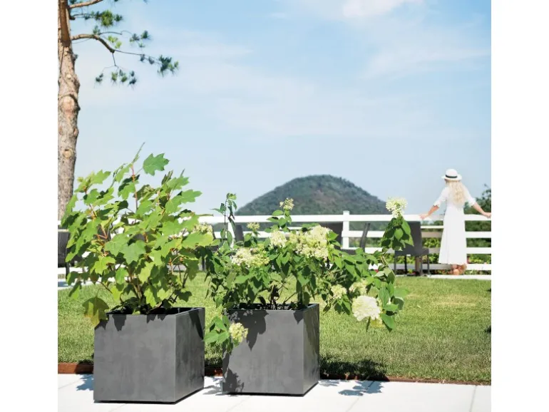 Deroma Pflanzkübel Cubo Millennium 25 cm x 25 cm x 25 cm Anthrazit