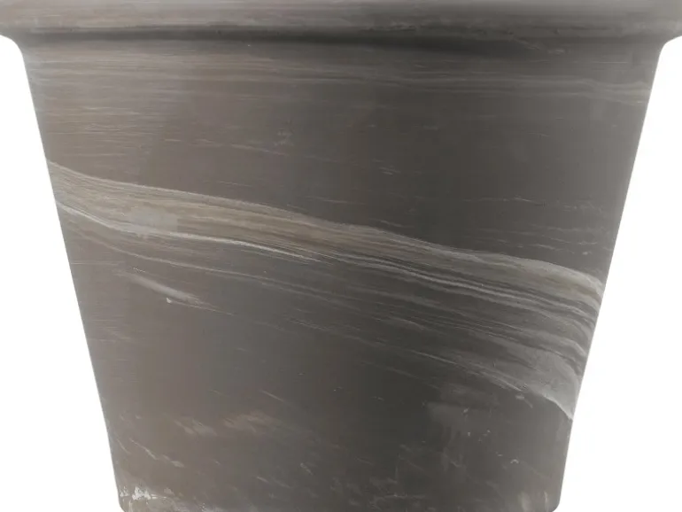 Deroma Pflanztopf Vasum Duo Ø 17 cm x 13 cm Graphit Weiß gestreift