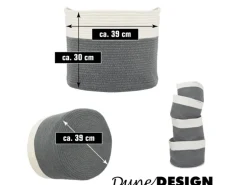 DuneDesign Aufbewahrungskorb aus Baumwolle 35 Liter Ø 39 x 30 cm