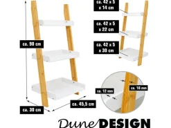 DuneDesign Badezimmer Leiterregal 45 x 90 cm aus Bambus