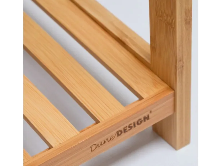 DuneDesign Badezimmer-Regal 83 x 38 x 40 cm mit 3 Fächern aus Bambus