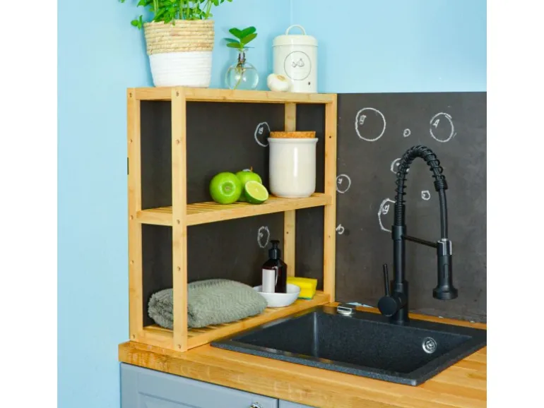 DuneDesign Bambus Regal für das Badezimmer 60 x 54 x 15 cm