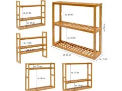 DuneDesign Bambus Regal für das Badezimmer 60 x 54 x 15 cm