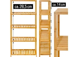 DuneDesign Bambus Regal für das Badezimmer 130 x 60 x 26 cm