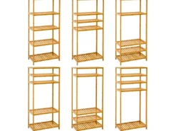 DuneDesign Bambus Regal für das Badezimmer 130 x 60 x 26 cm