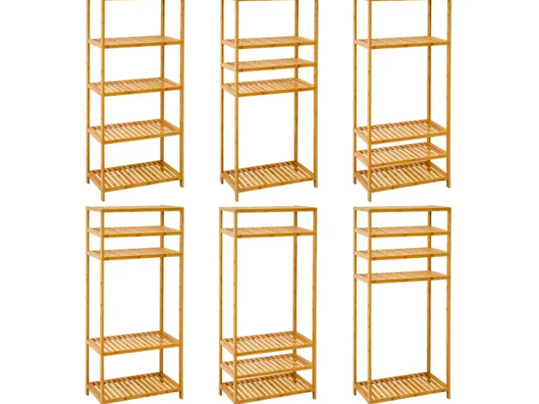 DuneDesign Bambus Regal für das Badezimmer 130 x 60 x 26 cm