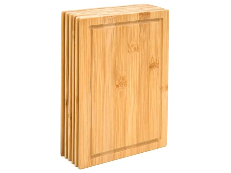 DuneDesign 6er Set Frühstücksbrettchen 22 x 15 cm aus Bambus Rund