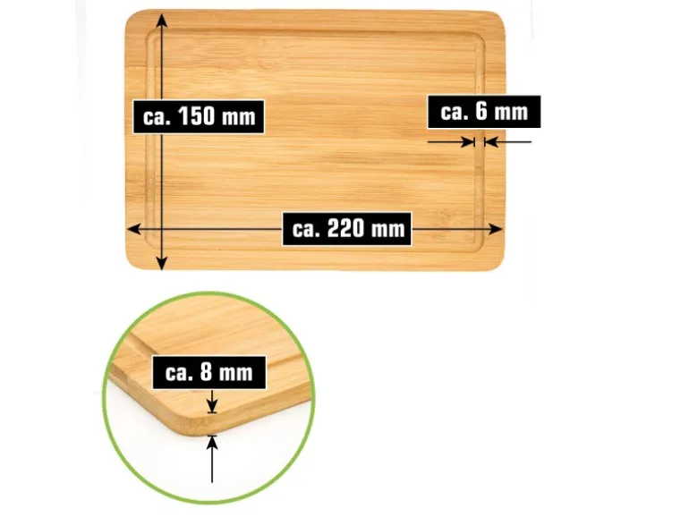 DuneDesign 6er Set Frühstücksbrettchen 22 x 15 cm aus Bambus Rund