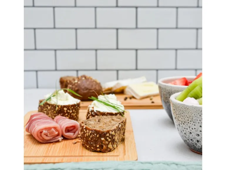 DuneDesign 6er Set Frühstücksbrettchen 22 x 15 cm aus Bambus Rund