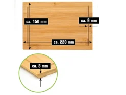 DuneDesign 6er Set Frühstücksbrettchen 22 x 15 cm aus Bambus Eckig