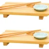 DuneDesign 2er Set Japanisches Sushi Brett 27 x 16 x 4 cm mit Schälchen