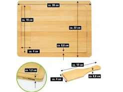 DuneDesign 2er Set Schneidebrett 30 x 22 cm mit Auffangschale