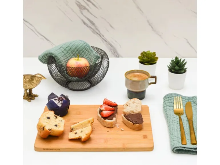 DuneDesign 2er Set Schneidebrett 30 x 22 cm mit Auffangschale