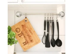 DuneDesign 4er Set Steakteller aus Bambus 33 x 23 x 2cm Motiv Kuh