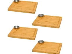 DuneDesign Raclette Teller Set mit Dipschale für 4 Personen 30 x 25 cm