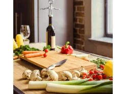 DuneDesign Schneidebrett 49 x 37 x 8 cm mit Edelstahl Auffangschale