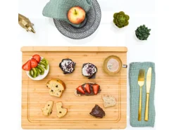 DuneDesign Schneidebrett aus Bambus 44 x 34 x 2 cm mit Kante