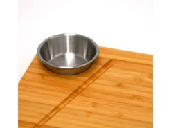 DuneDesign Schneidebrett aus Bambus 2er Set 30 x 25 x 2 cm mit Saftrille