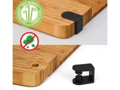 DuneDesign Schneidebrett aus Bambus 44 x 30 x 2 cm mit Ausguss