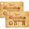 DuneDesign Schneidebrett aus Bambus 2er Set 33 x 23 x 2 cm mit Saftrille