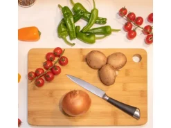 DuneDesign Schneidebrett aus Bambus 2er Set 33 x 23 x 2 cm mit Saftrille