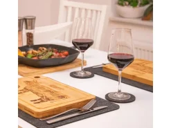 DuneDesign Schneidebrett aus Bambus 2er Set 33 x 23 x 2 cm mit Saftrille