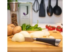 DuneDesign Schneidebrett aus Bambus 33 x 23 x 2 cm mit Saftrille