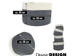 DuneDesign XXL Aufbewahrungskorb aus Baumwolle 60 Liter Ø 50 x 35 cm