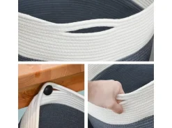 DuneDesign XXL Aufbewahrungskorb aus Baumwolle 60 Liter Ø 50 x 35 cm