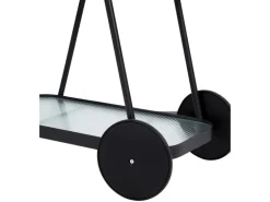 ebuy24 Steam Servierwagen Schwarz und Klare Streifen