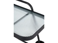 ebuy24 Steam Servierwagen Schwarz und Klare Streifen