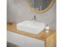 ECD Germany Design Waschbecken Waschtisch 480 x 380 x 140 mm inkl Ablaufgarnitur