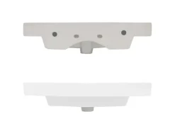 ECD Germany Waschbecken Waschtisch 605 x 465 x 160 mm Keramik Weiß Einbaubecken