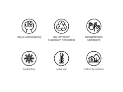 Ecopots Pflanztopf Amsterdam Ø 40 cm x 35 cm Grau