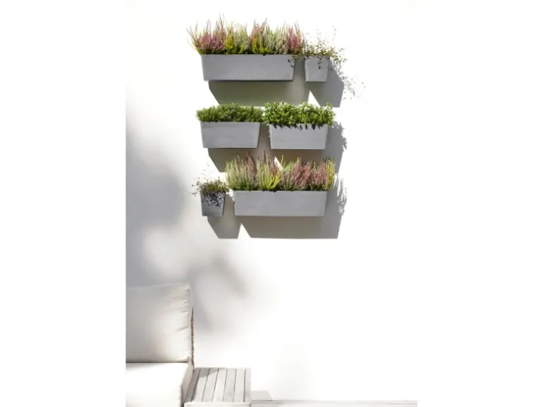Ecopots Pflanztopf Manhattan Wall S Grau 15 cm x 17,4 cm x 15 cm
