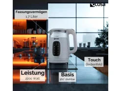 Ecosa EO-698 Wasserkocher mit Temperatureinstellung 1,7 L