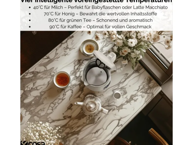 Ecosa EO-698 Wasserkocher mit Temperatureinstellung 1,7 L